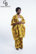 Ensemble kimono et pantalon 2 pièces en coton imprimé africain